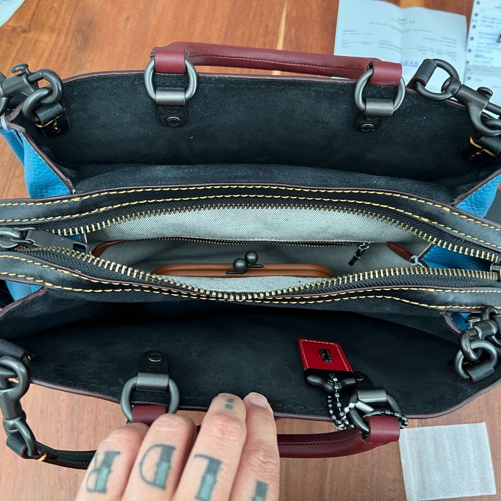 LIKE NEW WITH TAGS Coach NASA Rogue Bag blue leather - Picture 5 of 11